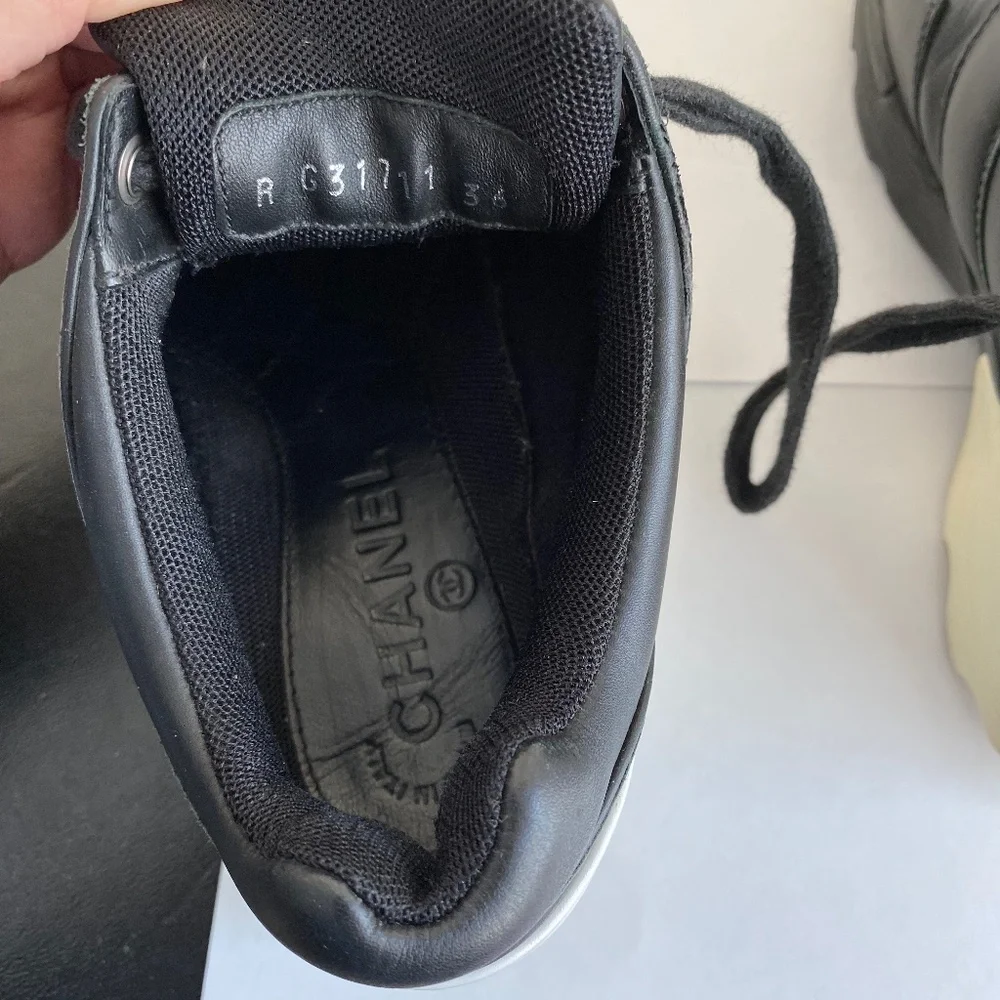 Chanel white black rubber shoes fashion sneakers 36-6 Italy - Picture 7 of 10